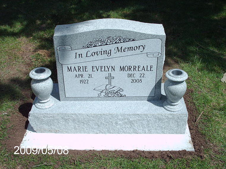 Turned granite memorial vases